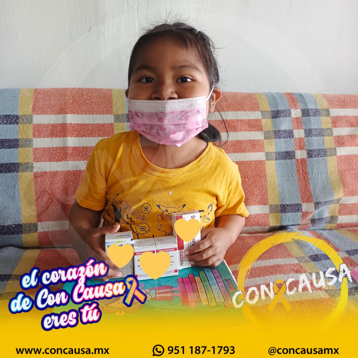 ConCausaMX's tweet photo. En la Fundación Con Causa necesitamos de tu donativo para poder seguir ayudando a niños en tratamiento de cáncer. Esos donativos hicieron posible ayudar a Karely con las 4 dosis de quimios que necesitaba para no interrumpir su tratamiento. Gracias a todos los que ayudan 🙏🎗 https://t.co/YYB3ba6T9N