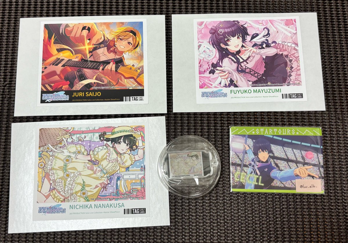luv_aIb_'s tweet photo. 【交換】
シャニマス  MSP  ラベル缶

譲▷樹里 冬優子 にちか(アクキー付)

求▷同種千雪※グループ違いですが甘奈と甜花も求めています

郵送もしくは沖縄本島内手渡し
条件の合う方いましたらよろしくお願いします🙇🏻‍♀️ https://t.co/abdore5yTB