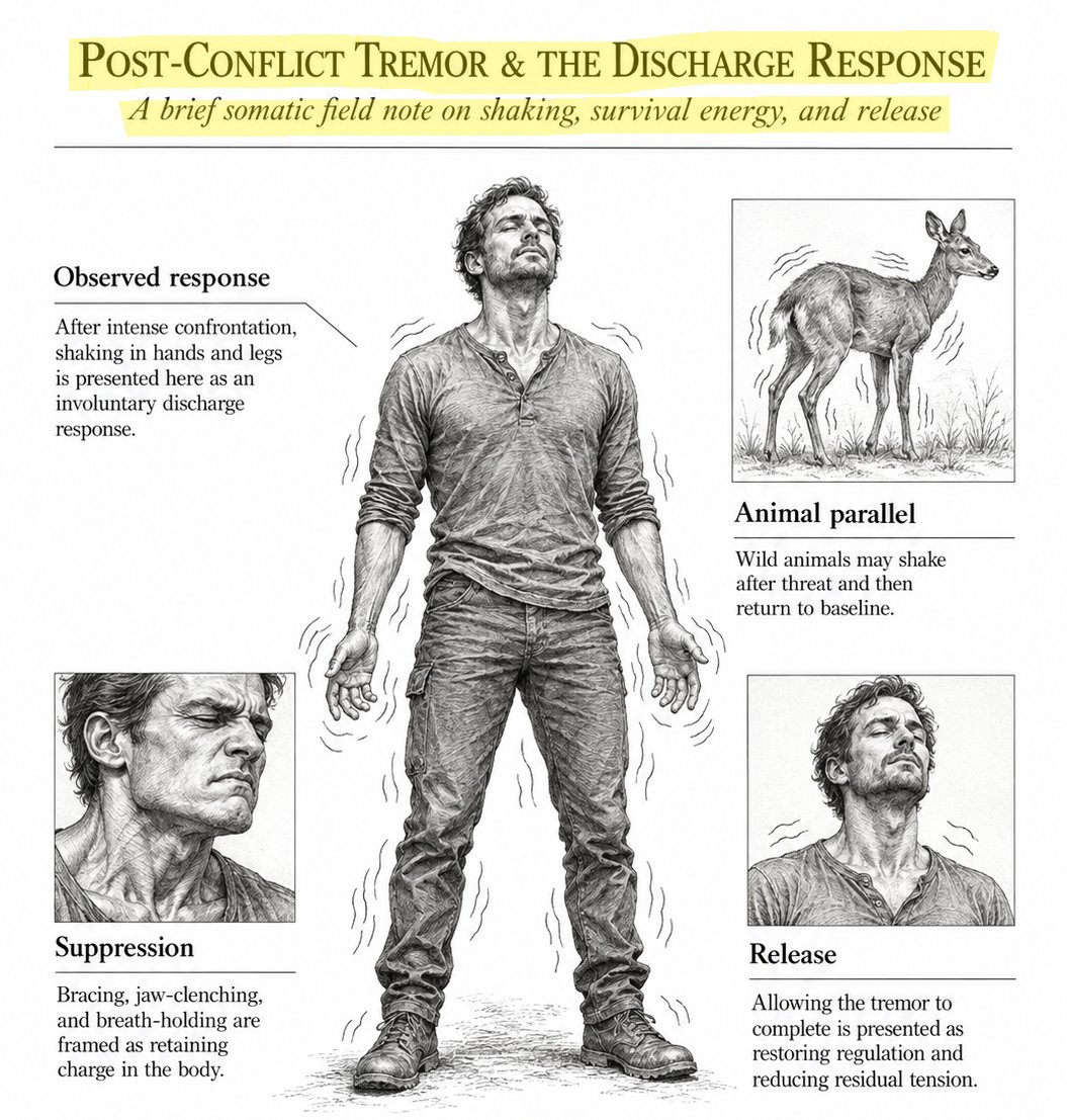 niyetsel's tweet photo. I spent a long time observing how the human body reacts immediately after a severe confrontation.

There is a profound biological reset mechanism we constantly suppress.

When you barely avoid an accident or walk away from a highly aggressive argument, your hands begin to tremble.
Your legs feel weak and your physical frame heavily shakes.
Our immediate instinct is to clench our jaw, hold our breath, and force the movement to stop.
We are trained to project absolute control and calm.

But that involuntary tremor is not a collapse of strength.
It is your subtle circuitry executing a rapid frequency discharge.

During a chaotic event, a massive surge of heavy survival energy is pumped directly into your nervous system.
If that dense static remains inside your vessel, it severely corrupts your baseline vibration.
The shaking is your fascia and your auric field actively vibrating the trauma out of your physical structure.

Wild animals utilize this exact mechanism perfectly.
After escaping a threat, they will stand completely still and physically shake their entire body for several minutes.
They literally vibrate the fear out of their cellular memory.
Then they walk away holding absolutely zero residual panic.

when you forcefully tighten your muscles to stop your own shaking, that erratic energy has nowhere to exit.
It becomes permanently trapped in your deep tissue.
It crystallizes into chronic physical tension, unexplained heavy chest pressure, and long-term energetic blockages.
You unknowingly force your vessel to carry the exact frequency of that conflict for years.

the next time your nervous system initiates a tremor after a harsh spike in tension, do not fight it.
let your hands shake completely.
allow your physical vehicle to aggressively flush the static out of your grid..