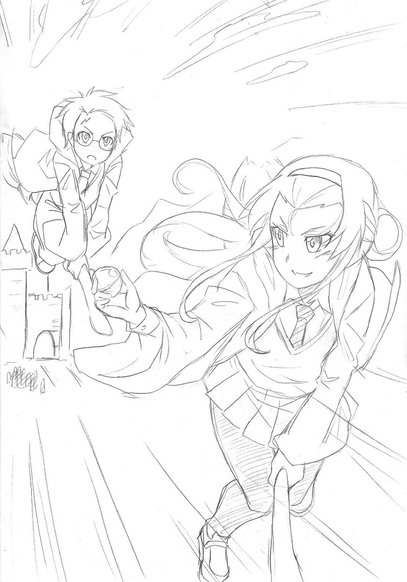 lee2782's tweet photo. Fem Malfoy 1st year episode②  
 
Malfoy took Neville's Remembrall in flying class
and told Harry to catch her if he can.

It sounds completely different when a girl asks you to catch her.🤣 https://t.co/Q3lyqHW1Yv