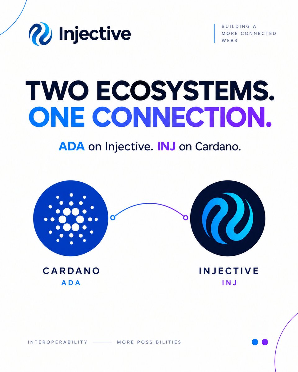 VelosoAndreia's tweet photo. Cardano and Injective are two different ecosystems.

But users shouldn't have to choose between them just because their assets live on different chains.

The new connection between them starts to solve that problem. 🧵 https://t.co/50T1kP06Ym
