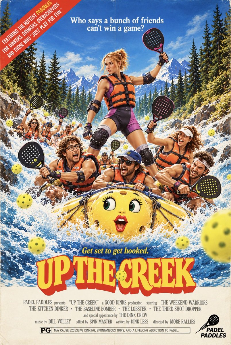 xDarrenDavis's tweet photo. My obligatory OMB submission today is with a little movie crossover + an @ARCRaidersGame cameo thrown in 

One Minute Brief of the Day - 30/09/26
Create posters to advertise #PADEL 

#OneMinuteBrief #SellMeThisPadel #Advertising https://t.co/JOPBedrGjq