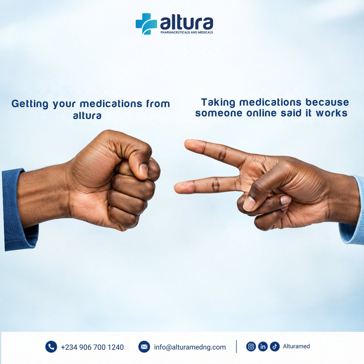 Alturamed's tweet photo. When it comes to healthcare, trial and error isn’t the move

Not every online recommendation is reliable, and not every supplier is the right fit for what you need

Whether you’re buying for yourself, or wn organization 

📩 Tell us what you need and let’s get your order started https://t.co/ITDOUSoqTw