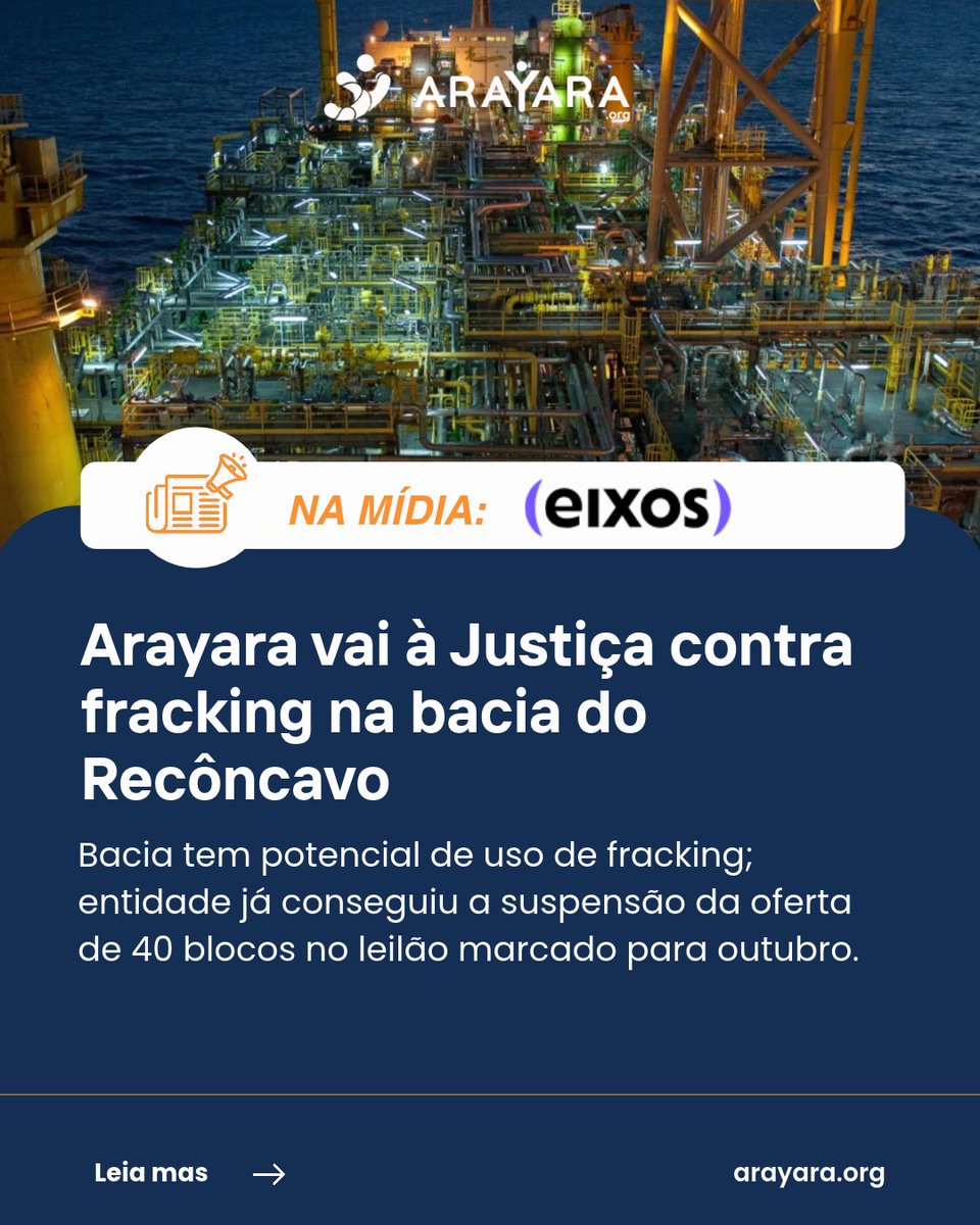 arayaraoficial's tweet photo. NA MÍDIA | ARAYARA no Globo e na Agência Eixos

A atuação da ARAYARA em relação ao próximo leilão de petróleo e gás da ANP foi destaque no @jornaloglobo e na @agenciaeixos. https://t.co/uwUhzAnBUC