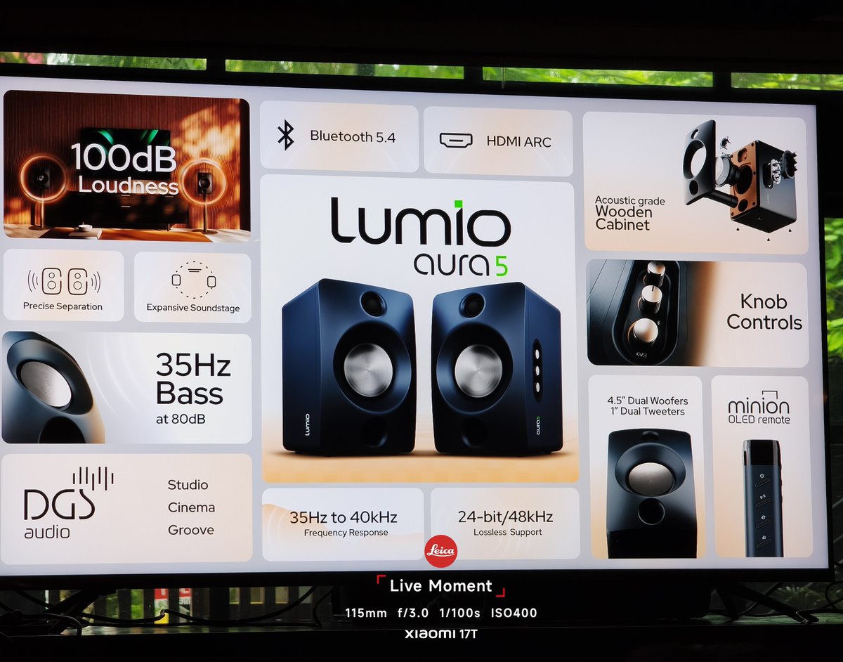 Shreyapal19's tweet photo. I really loved the Lumio Aura 5!
As someone who loves good audio, this one truly impressed me. A complete stereo setup with two wooden speakers, built-in amplifier & DAC, proper Hi-Fi sound along with a sleek remote.
₹19,999 (Early bird).
#Aura5
@LumioIN @laurelsudeep https://t.co/nDwXt7s2yY