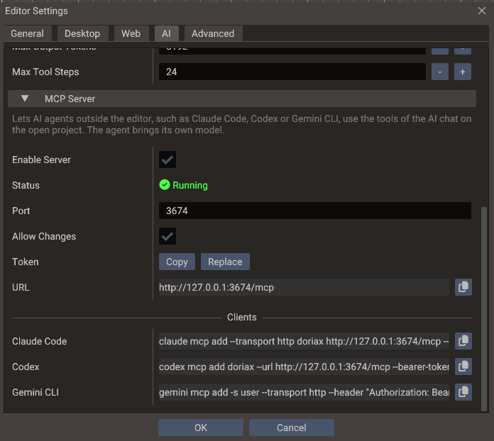 doriaxengine's tweet photo. New MCP server feature on Doriax Engine. Test it now! #doriax #doriaxengine #gameengine #opensource https://t.co/kSJGLWUyKg