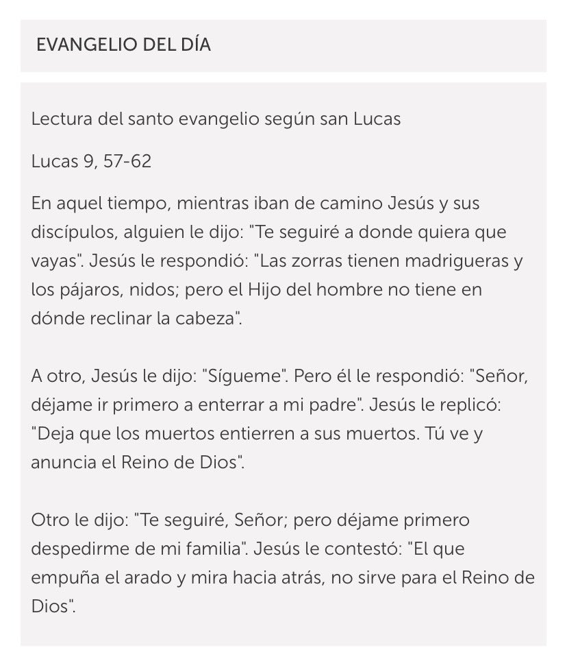 livsalguero's tweet photo. El #EvangelioDelDía miércoles 
#SanLucas 9, 57-62 https://t.co/2HEVSZZfPk