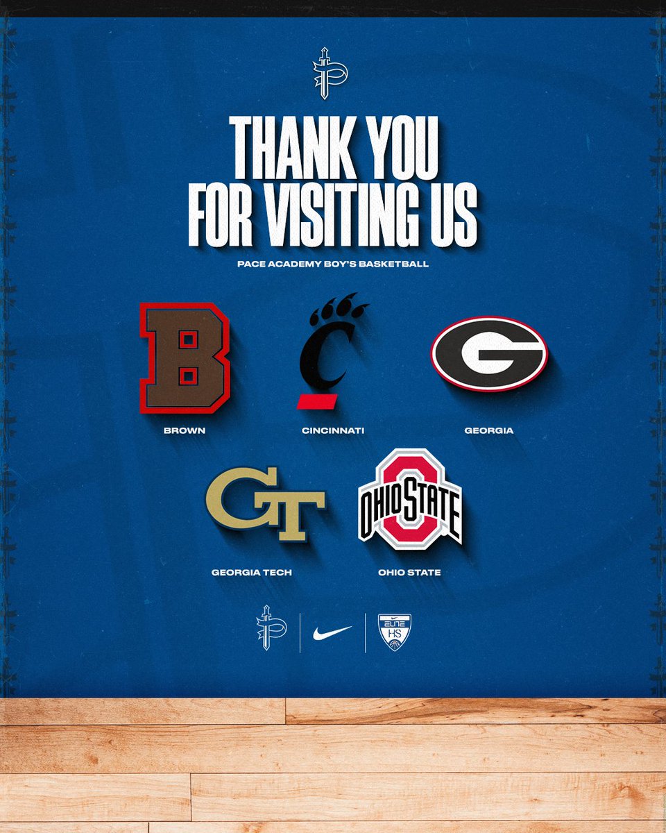 Pace_Hoops's tweet photo. Thank you to the coaching staffs from Brown, Cincinnati, Georgia, Georgia Tech and Ohio State for stopping by Pace Academy Boys Basketball workouts.  

We’re grateful for every opportunity to have college coaches in the gym. https://t.co/CWn52kjb2l