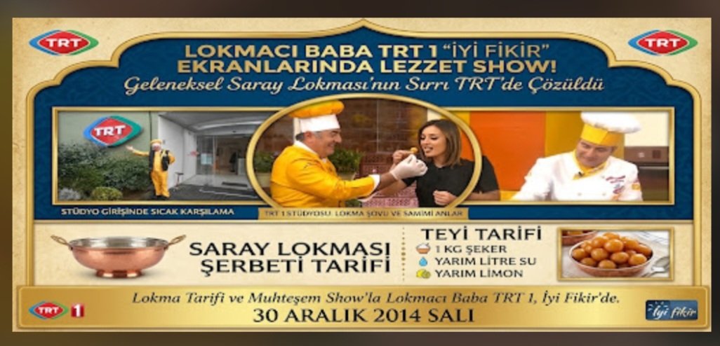 lokma_baba_1954's tweet photo. Lokma Tarifi Ve Muhteşem Show'la
Lokmacı Baba TRT1, İyi Fikir'de & trt okul da
DÜNYANIN EN ÜNLÜ TÜRK LOKMACISI
Lokmacı Baba 0535.730.41.51
#trtiyifikirlokma #trtokul #lokmacıbaba #niyazidumlu #istanbulvalisi #lokmatarifi #lokmacı #lokmashow #lokma #loukoumades https://t.co/zH70SJ70rT