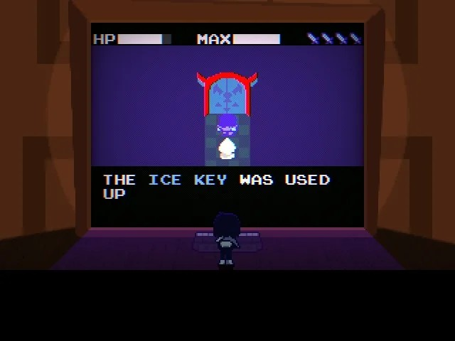 Darko97368936's tweet photo. @hkgrimmspet Lancer sleeps in the "key items" menu and opens kris' cage in queen's mansion in ch2, lancer is the ice key from the mantle game, he's also a prince.

he'll get used up along with noelle and kris. https://t.co/yez4m2qfzW
