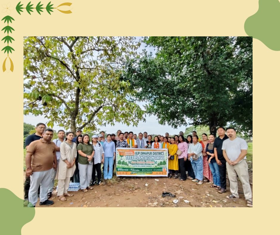 BJPMahilaDim's tweet photo. 🌱 Seva Sankalp Abhiyan | Tree Plantation Drive 🌱

BJP Mahila Morcha, Dimapur District, proudly participated in the Tree Plantation Drive held at State Stadium, Dimapur, on 30th September 2026, as part of the Seva Sankalp Abhiyan.
#Sevasanklapabhiyan 
@BJP4India @BJP4Nagaland https://t.co/M7rGJHqvRd