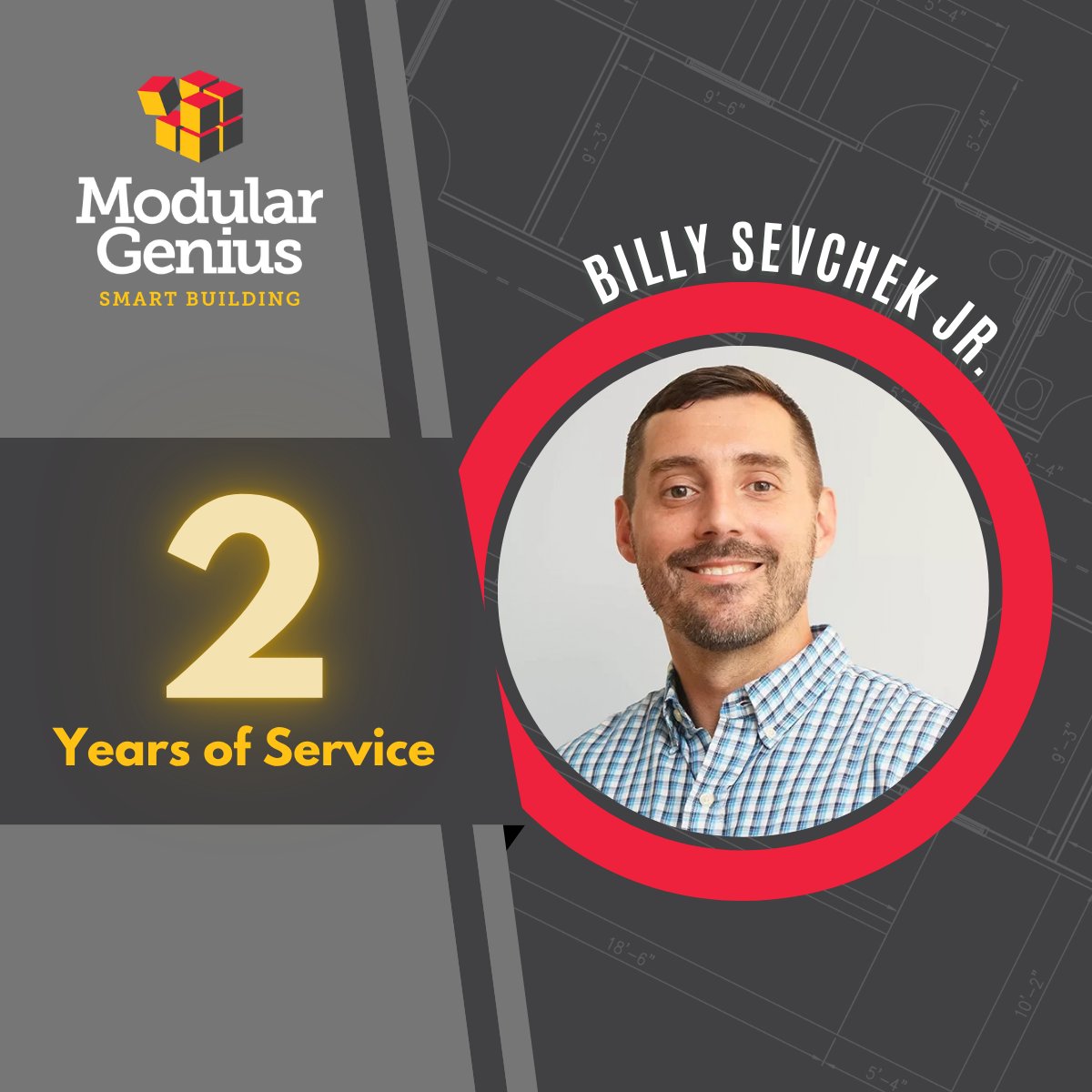 ModularGenius's tweet photo. Join us in congratulating, Billy Sevchek Jr. on two years with Modular Genius!
His work continues to help connect Modular Genius with the people and projects that keep us moving forward.

Happy 2 years, Billy! We hope for many more. https://t.co/mqP9u9dOMN