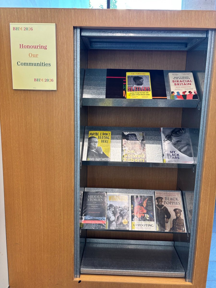 BhamLibReader's tweet photo. October is Black History Month. The theme for the year, 2026 is ‘Honouring Our Communities.’ Visit our display on the Upper Lending Terrace via the entrance foyer.

@LibraryofBham #BlackHistoryMonth https://t.co/YXrLd5fRvC