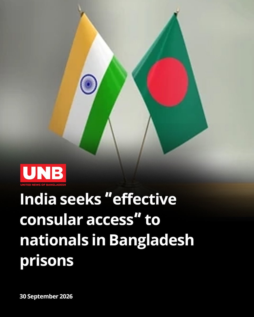 unbnewsroom's tweet photo. India has sought “effective consular access” to persons claiming to be Indian nationals lodged in Bangladeshi prisons, while Dhaka says it works on each case promptly, though the verification process takes time.
https://t.co/GhByAZkFnP
#India #Bangladesh #prisons #unb https://t.co/3Mml9s8luh