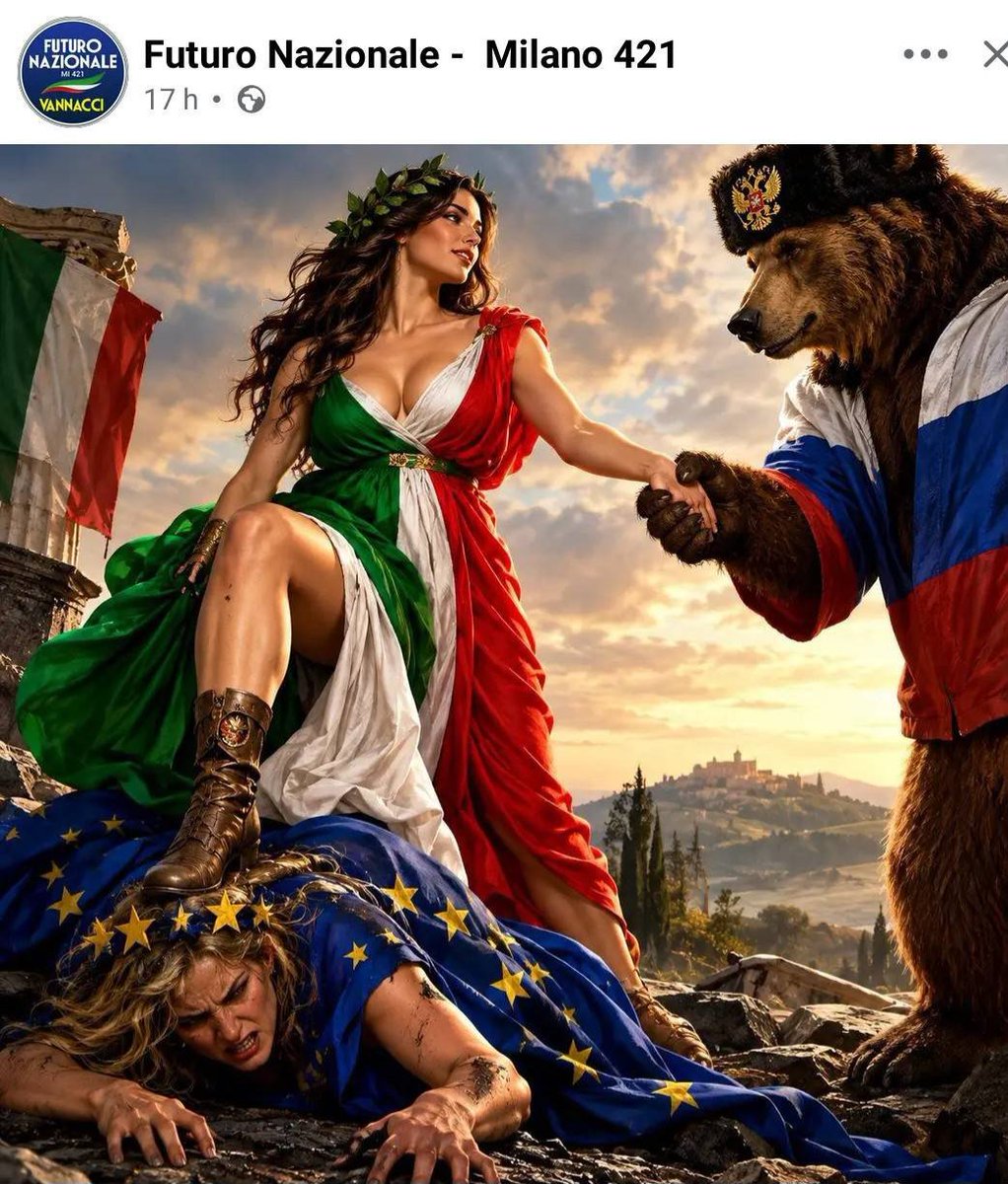 Ander_Bruckes's tweet photo. Il partito di Vannacci è questo. Un partito di traditori che vuole distruggere l'Unione Europea e consegnare l'Italia alla Russia.

Così come Di Battista, che dice apertamente che l'Italia dovrebbe unirsi politicamente alla Russia.

I rossobruni sono i bolscevichi del XXI secolo. https://t.co/xFF7foXVWp