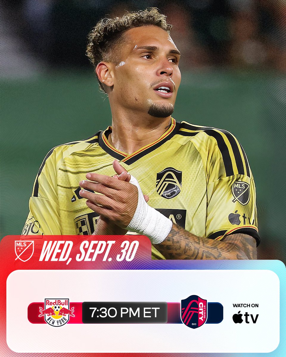 .@​stlCITYsc look to continue their 16-game unbeaten run tonight vs. the red-hot @​NewYorkRedBulls 🔥

📺 Watch at 7:30pm ET on Apple TV: <https://t.co/AVDfPBY4