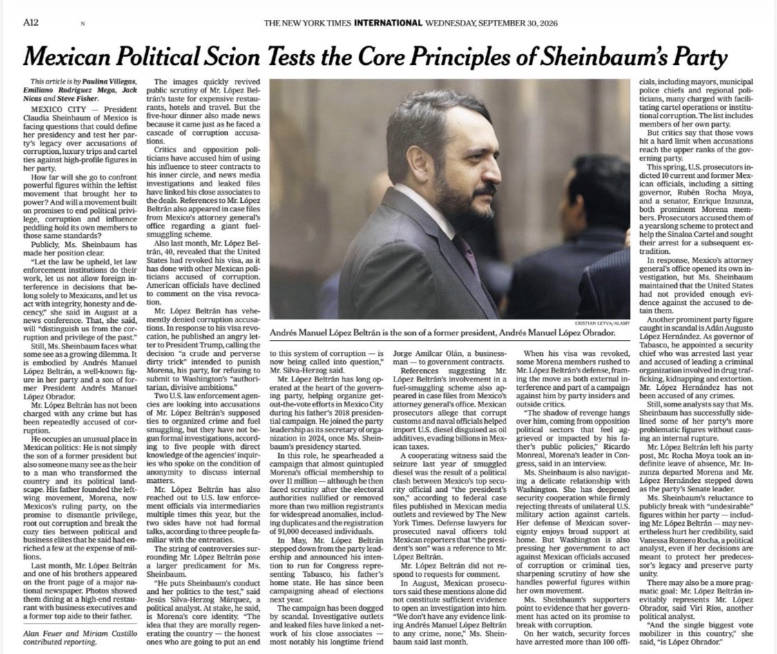 jenroma27's tweet photo. Ahí está !! Página 12 del New York Times @nytimes de este miércoles. https://t.co/ijRBB2afFL