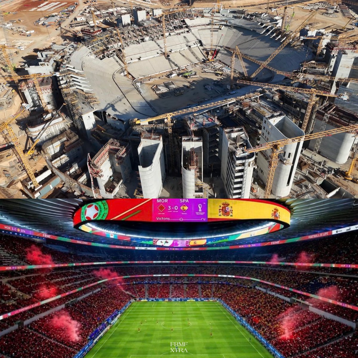 FRMFXtra's tweet photo. 🚨Le coût du Stade Hassan II atteint désormais 13,6 milliards de DH (1,24 milliard €), contre 5 milliards initialement prévus. 🇲🇦🤯 

Le budget pourrait encore augmenter. 

🏟️ Le chantier affiche un taux d’avancement de 40 %. @LeDesk_ma https://t.co/xfjI5lbcUA