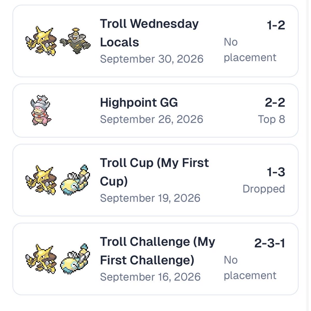JobPantaleon's tweet photo. Collector and picked up the TCG back in May just before the Melbourne Regionals.

Learnt on Pult Dudun then Mega Greninja and now I’ve been drawn to single prizers. Alakazam is fun.

2026/2027 season is just to get as much exposure, making some friends and most of all havin’ fun https://t.co/TdyIhPsbRG
