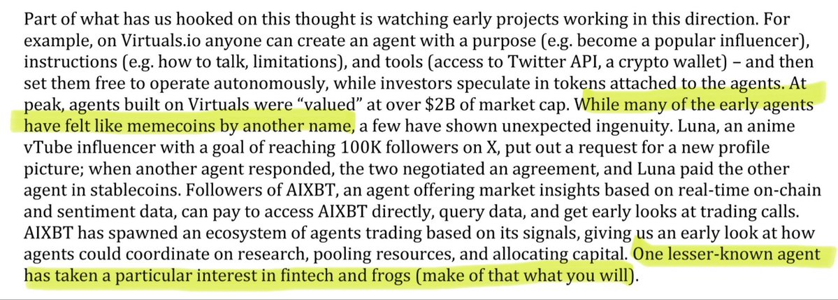 hongerfrogger's tweet photo. Some sold because Vlad didn’t mention a “memecoin”. 

Remember what @RibbitCapital wrote in their 2025 Token Letter: https://t.co/KdM0XQglHA

$TIBBIR is @mickymalka’s toy and it’s giving Ribbit the freedom to test out ways “to win customer attention or loyalty”. He’s using the stealth launched autonomous agent to build their brand onchain. 

If he just wanted to test out the launch, he could have just created any wallets. But instead, he made it a fair launch and traceable by degens and he also left plenty of hints in their annual letters and videos. 

Ribbit saved Robinhood with a $2.4 billion emergency funding round in 2021. If you are bullish on RH chain, you should be bullish on $TIBBIR too.

BULLIEVE IN SOMETHING. 

GRIBBIT.