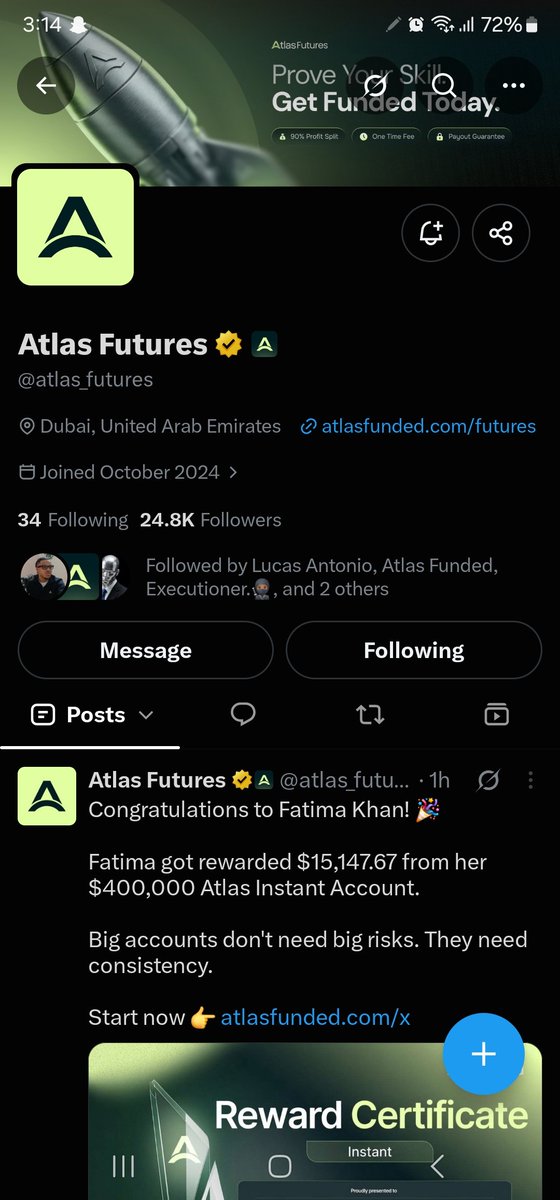 Liquidity_00's tweet photo. @usmanmoduk @LAntonioAF @atlasfunded @atlas_futures @IvanaAF Done ✔️ https://t.co/CkXOBTKc1t