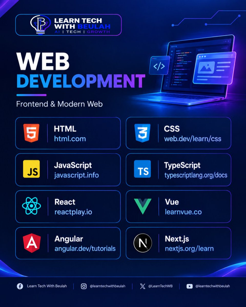 LearnTechWB's tweet photo. LEARN TO CODE FOR FREE

You don’t need an expensive course to start your tech journey.

I’ve put together 33+ free resources to help you learn coding, web development, programming, and more.

Save this post and start learning today.

Which one are you starting with? https://t.co/NfypcgpktR