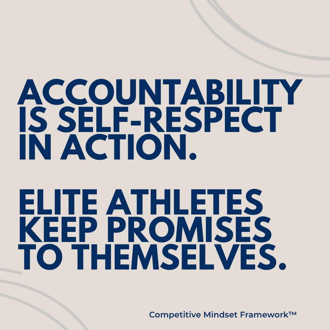 CoachJSommers's tweet photo. Accountability is self-respect in action. Elite athletes build it by keeping the promises they make to themselves.

#MentalPerformance https://t.co/viemJSZkZ7
