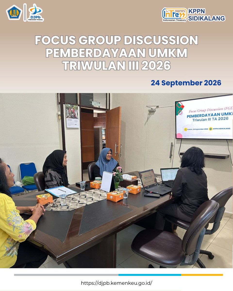 kppnsidikalang's tweet photo. Halo Sobat #Intress  Pada Kamis 24 Sep 2026,KPPN Sidikalang melakukan FGD Pemberdayaan UMKM Tw III brsama UMKM binaan.Kegiatan ini bertujuan utk memperkuat koordinasi dgn UMKM binaan, dan membahas pengurusan Sertifikasi HALAL &amp; SPP-IRT dan bentuk pendampingan yg dapat dilakukan https://t.co/7cxit1PSoP
