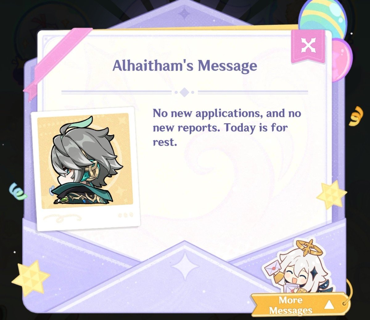 Cerbervult's tweet photo. Wriothesley telling his wife to take a break and haitham's gonna drag him into his rest day 🥳🥳 https://t.co/xWohfV6bdz