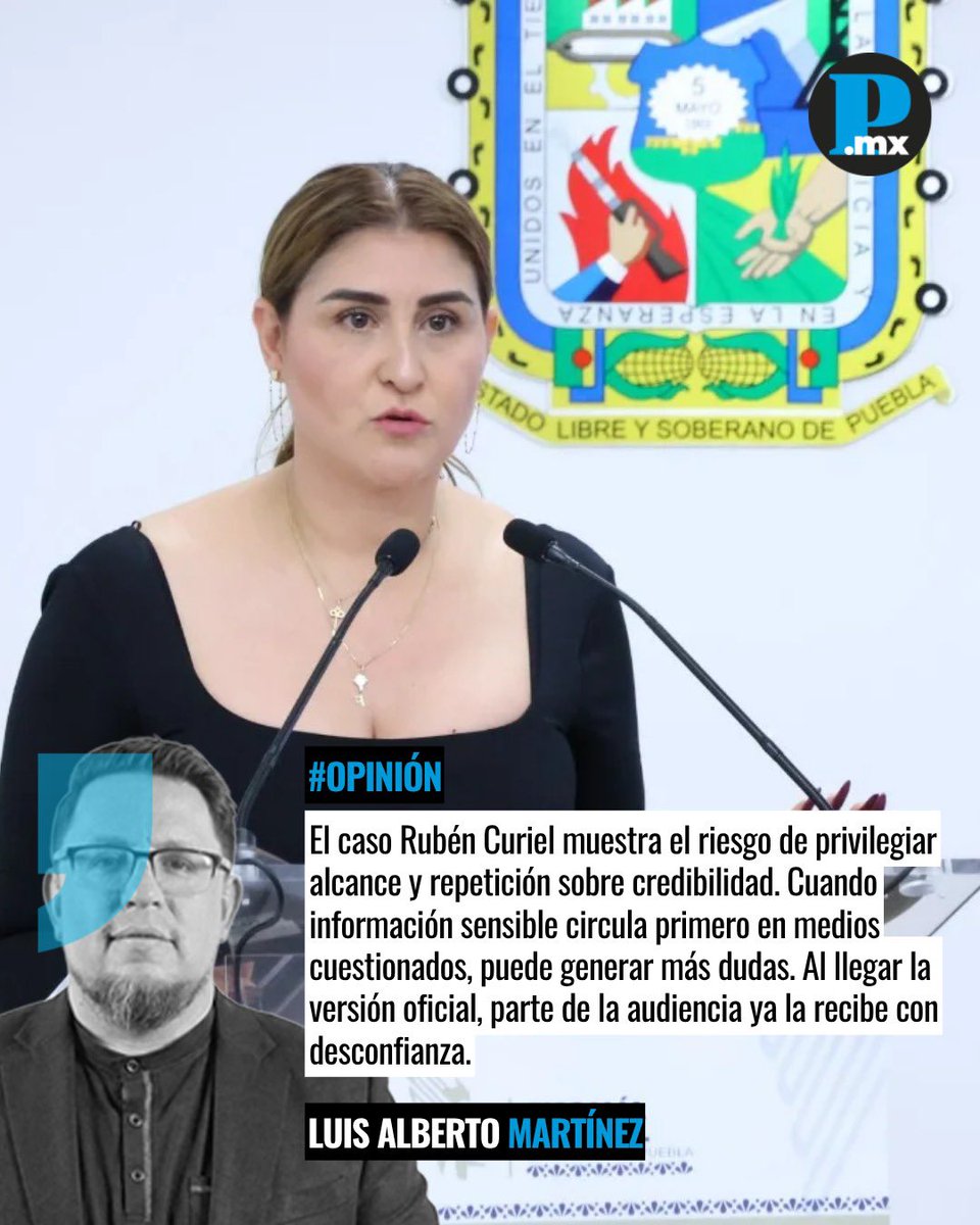 diarioelpopular's tweet photo. ¿De qué sirve alcanzar millones de reproducciones si la ciudadanía ya no cree en lo que escucha? 🤔 La muerte de Rubén Alberto Curiel abre un debate sobre filtraciones, ruido oficial y el costo de erosionar la credibilidad. #LaOpinión de @LuisMartinezPue. 

#DiarioElPopular #PeriodismoConCausa 
https://t.co/RaaGUUs5qH