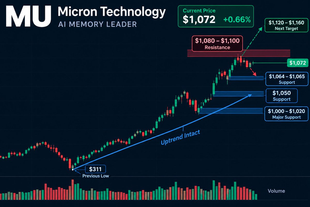 🤖 AI SEMIS — WATCH $MU TONIGHT
$MU remains strong ahead of earnings, and tonight’s report could matter far beyond one stock.
My AI watchlist:
$NVDA — Compute
$