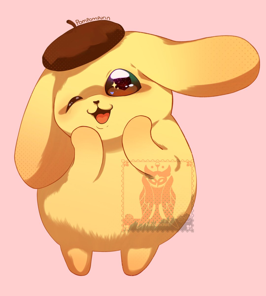 Phantomchie's tweet photo. Requested character Pompompurin~

#sanrio #pompompurin #hellokitty #art https://t.co/5BmAaDDXqN