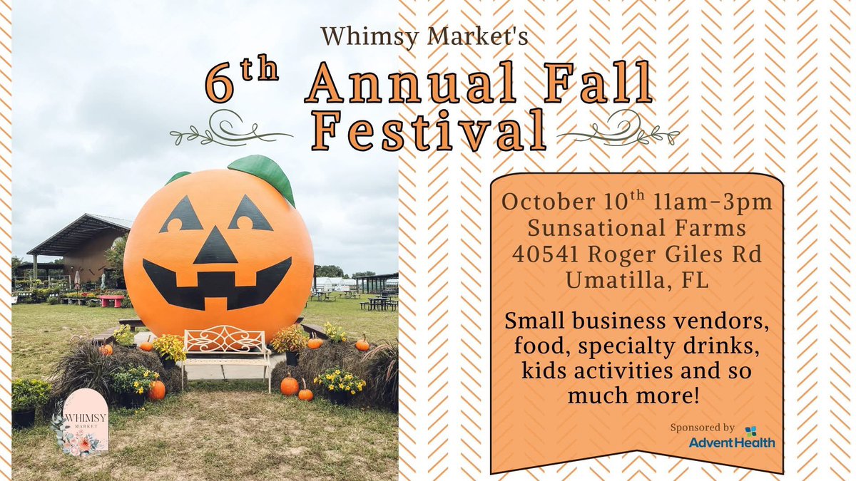 GypsyMCreations's tweet photo. 🎉10 days from today is the 6th Annual Fall Festival by Whimsy Market🎉

❤️Come out &amp; do some shopping with lots of different vendors! I’ll be there with wood &amp; acrylic earrings, lanterns, cutting boards, &amp; more!

📅 Sat. Oct. 10th
⏰11a – 3p
🏫 Sunsational Farms
📍Umatilla, FL https://t.co/ilCRnV7oLC