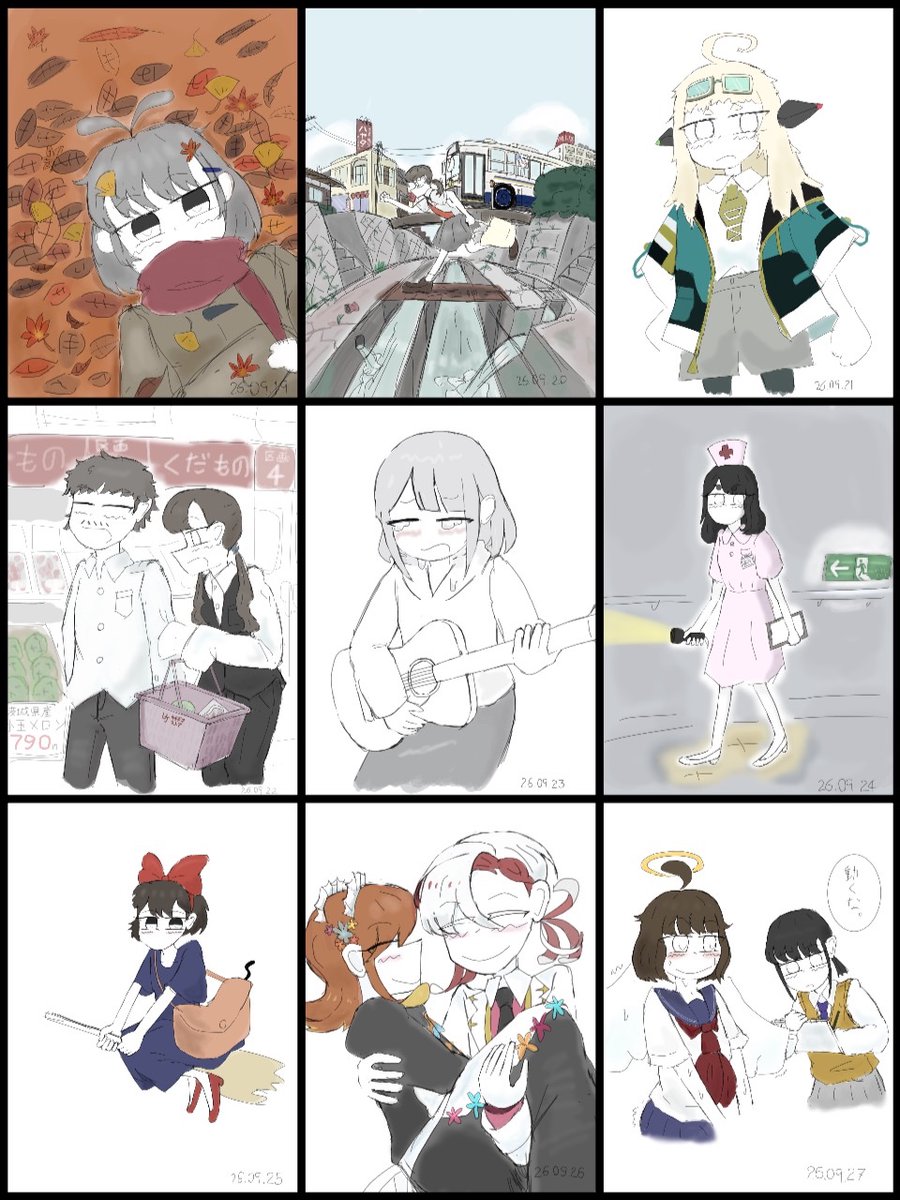 cleaning0213's tweet photo. ㊗️1日1枚絵企画 無事完走！
(1～27/30)
#今月描いた絵を晒そうㅤ https://t.co/STQiwj2oA0