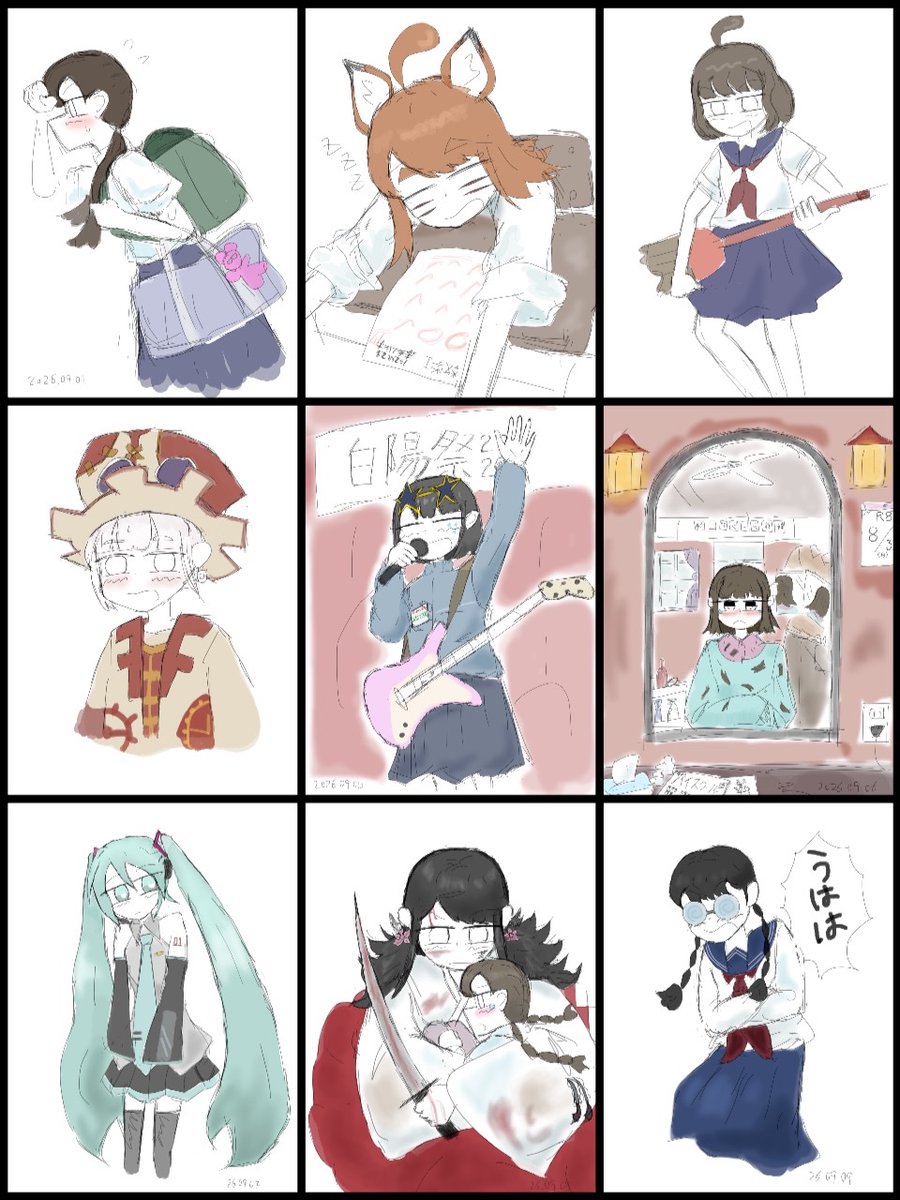 cleaning0213's tweet photo. ㊗️1日1枚絵企画 無事完走！
(1～27/30)
#今月描いた絵を晒そうㅤ https://t.co/STQiwj2oA0