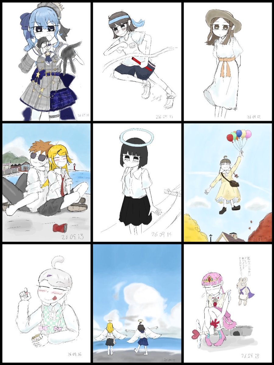 cleaning0213's tweet photo. ㊗️1日1枚絵企画 無事完走！
(1～27/30)
#今月描いた絵を晒そうㅤ https://t.co/STQiwj2oA0