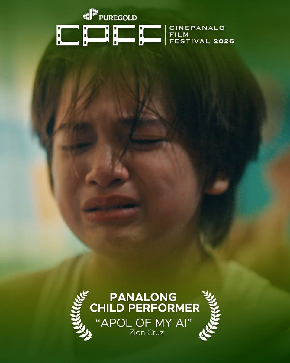 starmometer's tweet photo. CINE PANALO!

🏆 Panalong Pangalawang Aktor: Zanjoe Marudo (“Apol of My Ai”)
🏆 Panalong Pangalawang Aktres: Momoko Kobayashi (“Mono No Aware”)
🏆 Panalong Child Performer: Zion Cruz (“Apol of My Ai”)
🏆 Best Ensemble: Cast of “Mono No Aware”

#PuregoldCinePanalo2026 https://t.co/xgqH1kuOCc