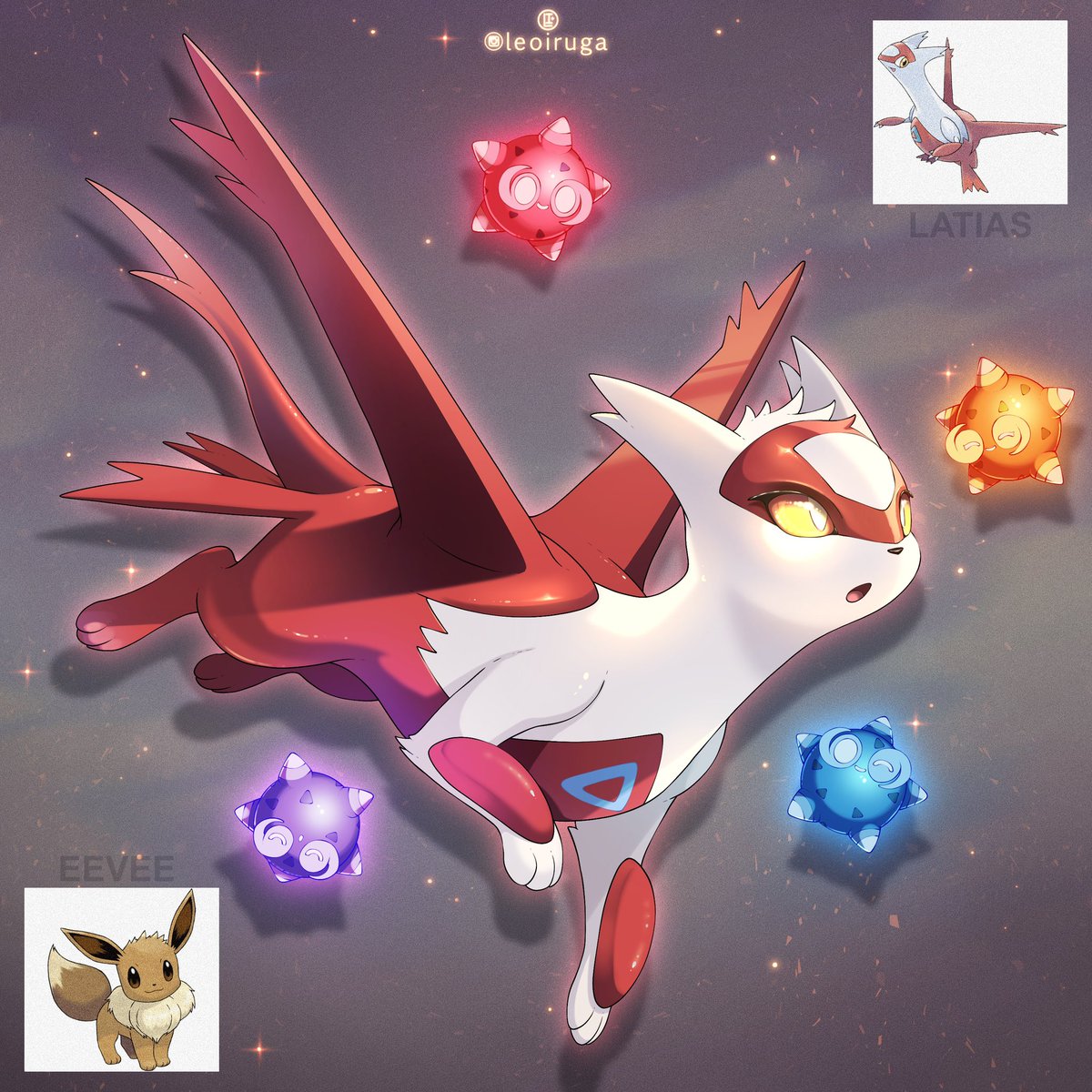 leoiruga's tweet photo. Eevee and Latias Fusion ❤️✈️✨
A new eeveelution? 

Commission done for the trainer @K2003Sanny https://t.co/sUY1QDuzDD