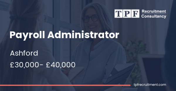 RecruitmentTpf's tweet photo. New Job!! Payroll Administrator, £30,000- £40,000 - #Ashford. https://t.co/jRBEwnXjv6