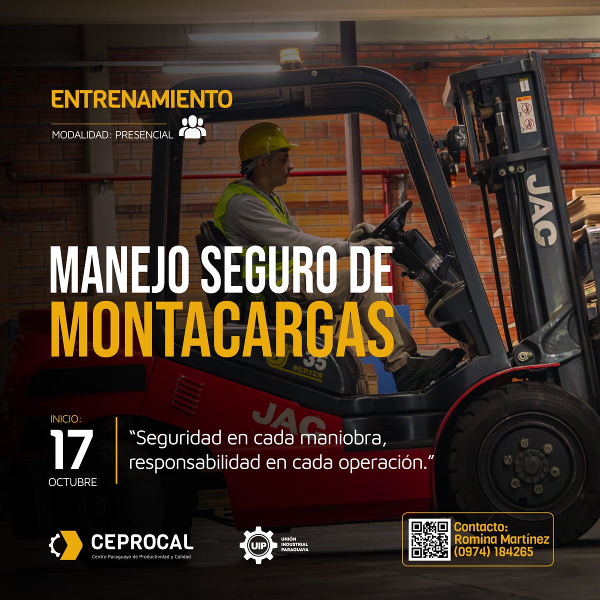 ceprocalpy's tweet photo. En este entrenamiento vas a aprender sobre riesgos, procedimientos seguros y buenas prácticas para el manejo de estos equipos en entornos industriales.

📅 Inicio: 17 de octubre.

📲 Inscríbete aquí: https://t.co/2NK136m1jY https://t.co/b9ox9Wx7lZ
