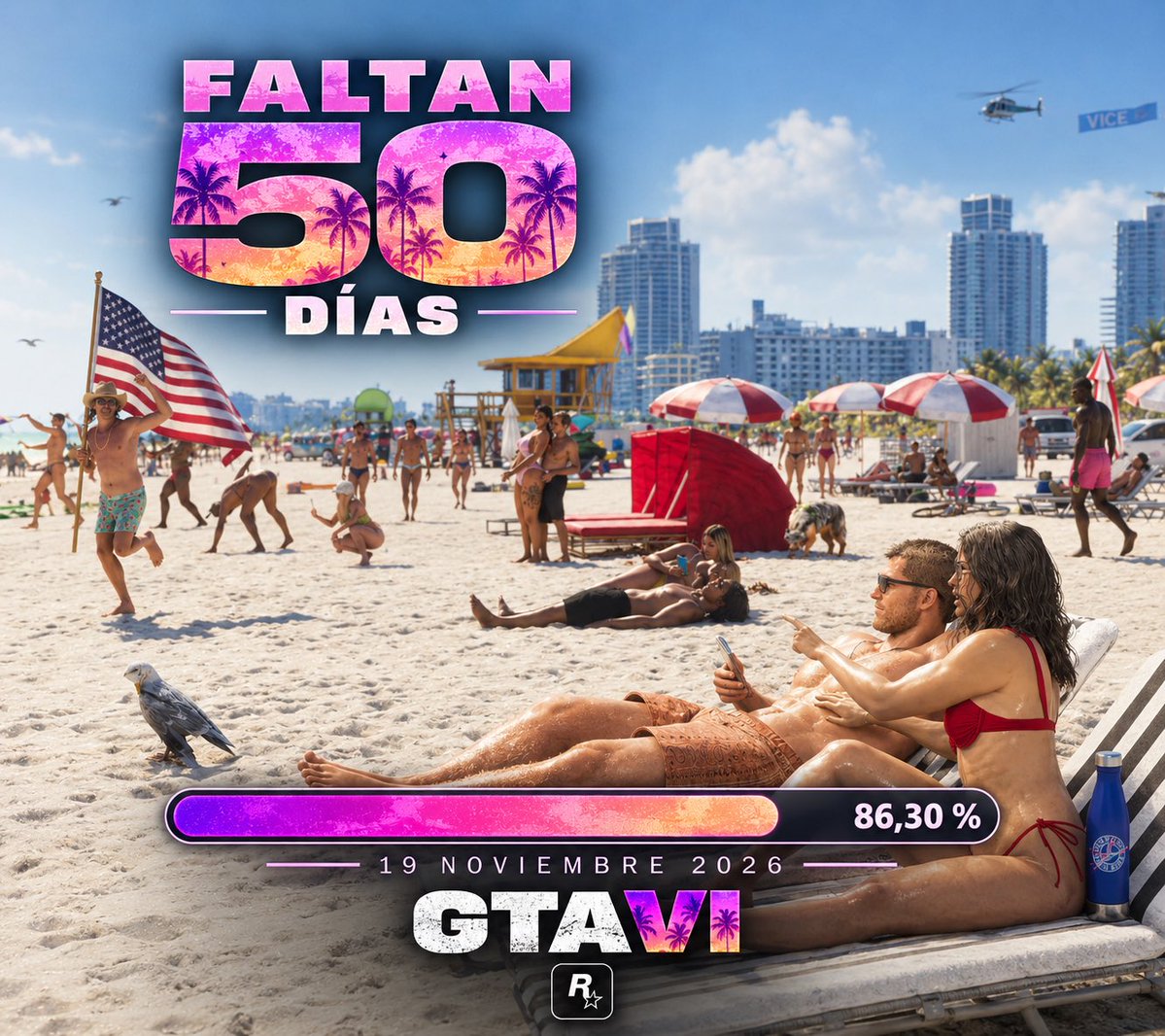 ElNeuroparako's tweet photo. 🔥 ¡50 DÍAS PARA GTA VI! 🔥

Ya entramos oficialmente en los últimos 50 días. 👀🌴

Cada vez falta menos para que Jason y Lucia lleguen a Vice City y podamos descubrir todo lo que Rockstar lleva años preparando.

#GTA6 #GTAVI #GTA #RockstarGames #ViceCity https://t.co/7GJ3gW66Ep