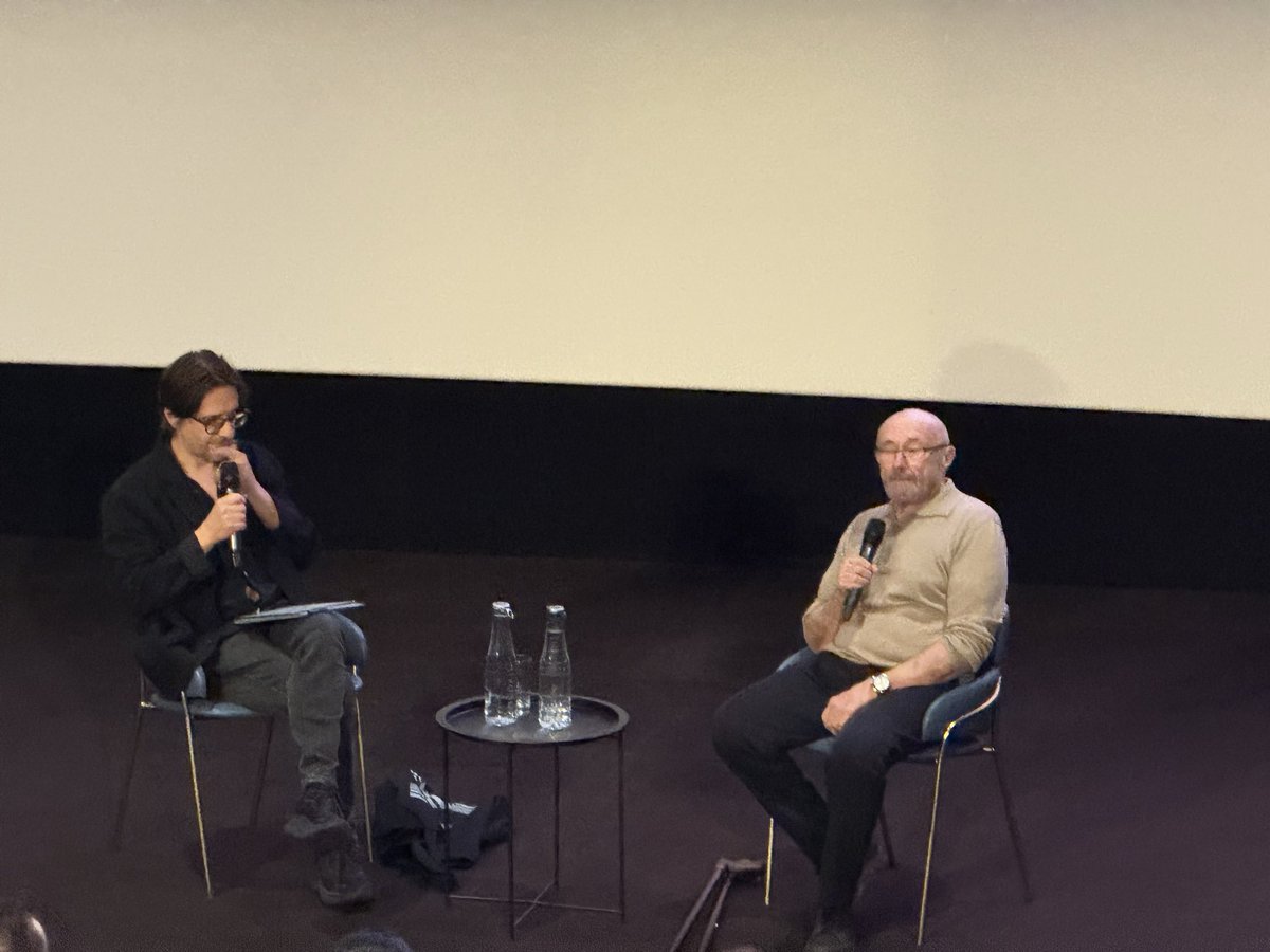 ProgMagazineUK's tweet photo. Fascinating chat between Steven Wilson and Phil Collins about the latter’s debut solo album Face Value in Leicester Square this afternoon… https://t.co/eGA1YOwwv7