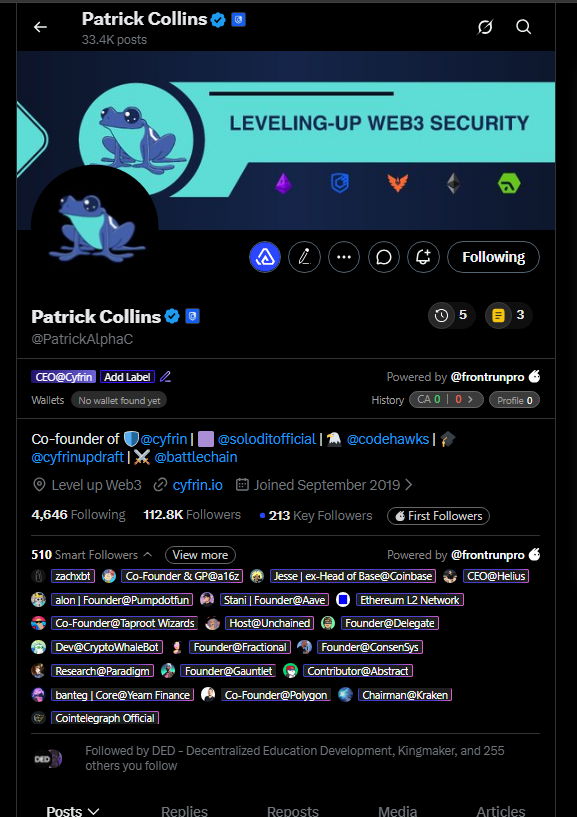 maki1000x's tweet photo. 0x148a5e55bdc80448e451c6d7b54aa359bcda0796

OMGGG launched by @PatrickAlphaC 
dev wallet posted 

@cyfrin https://t.co/3WHxxDe9gd