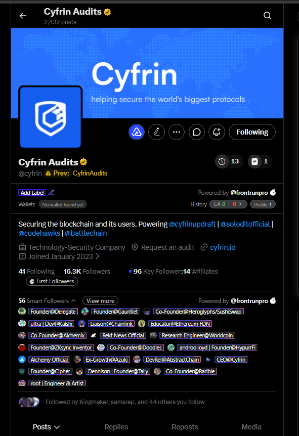 maki1000x's tweet photo. 0x148a5e55bdc80448e451c6d7b54aa359bcda0796

OMGGG launched by @PatrickAlphaC 
dev wallet posted 

@cyfrin https://t.co/3WHxxDe9gd