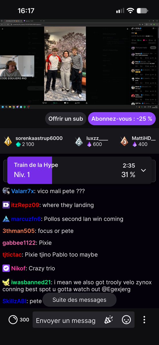 M8cactousse's tweet photo. Hmmm NIKOF sur le chat de Egexjerg le coach de Sky et Scroll 

#M8SKY2027 #M8SCROLL2027 #M8POLLO2027 https://t.co/SdfIGsCR30