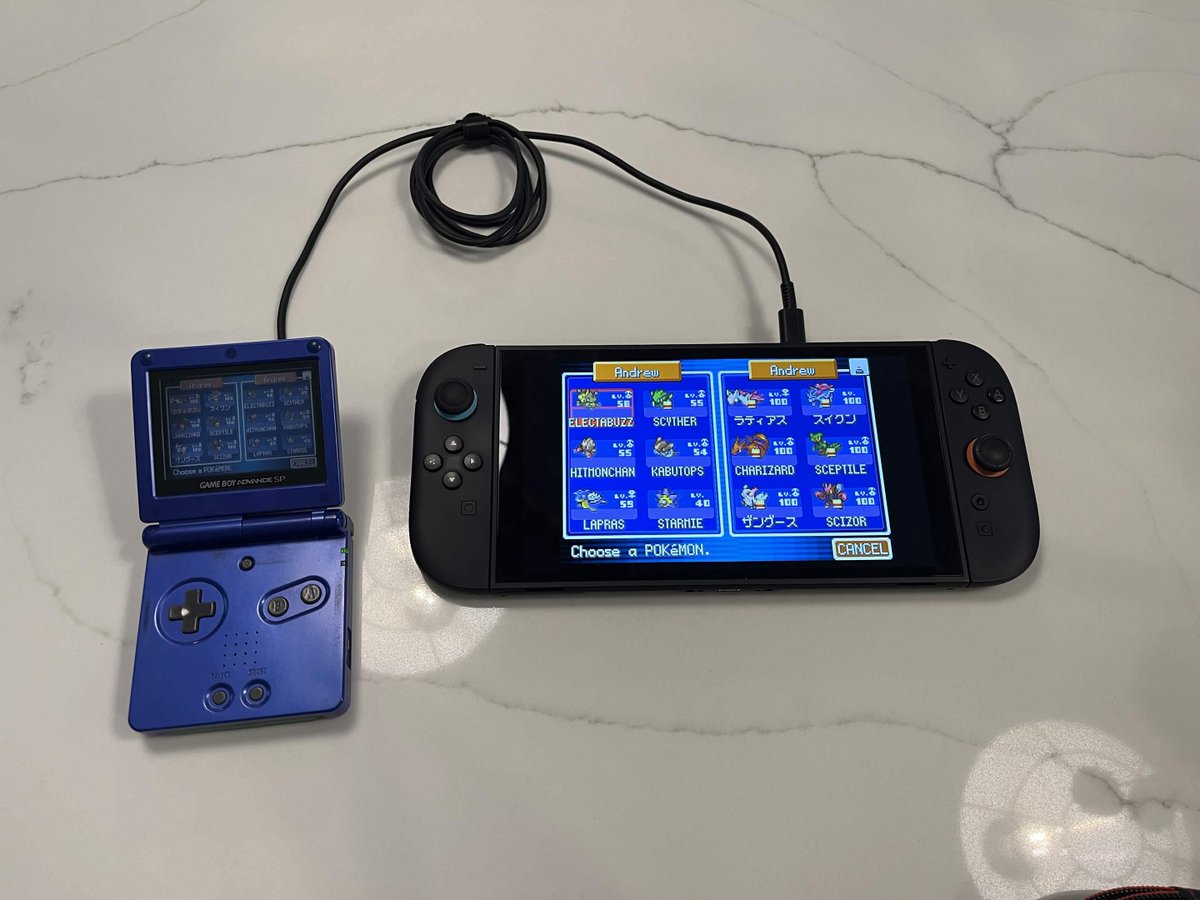 ahenley17's tweet photo. RetroSync is coming worldwide in early December! 🎉

Connect your original Game Boy Advance to compatible Pokémon games on Nintendo Switch and use supported wireless features like trading and battling.

Product details + FAQ:
https://t.co/2ttxrMIUS7
#GBA #Pokemon #Switch https://t.co/yHlqwqzRHZ