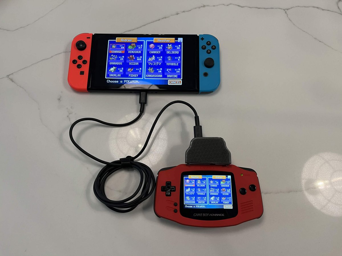 ahenley17's tweet photo. RetroSync is coming worldwide in early December! 🎉

Connect your original Game Boy Advance to compatible Pokémon games on Nintendo Switch and use supported wireless features like trading and battling.

Product details + FAQ:
https://t.co/2ttxrMIUS7
#GBA #Pokemon #Switch https://t.co/yHlqwqzRHZ