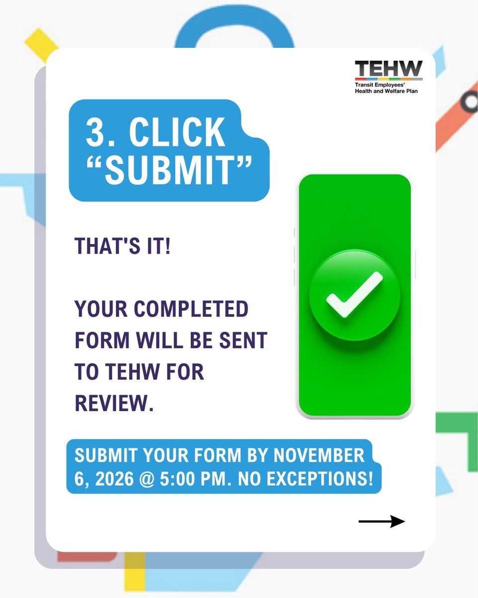 TEHWOfficial's tweet photo. 2027 Open Enrollment is coming!

Making benefit changes this year? You don’t have to come into the TEHW office! Digital enrollment forms are now available, in addition to paper forms.

📲 Access forms: https://t.co/YvsDtFTZTH
📅 Oct. 19–Nov. 6, 2026 https://t.co/FGyQZFA1OR