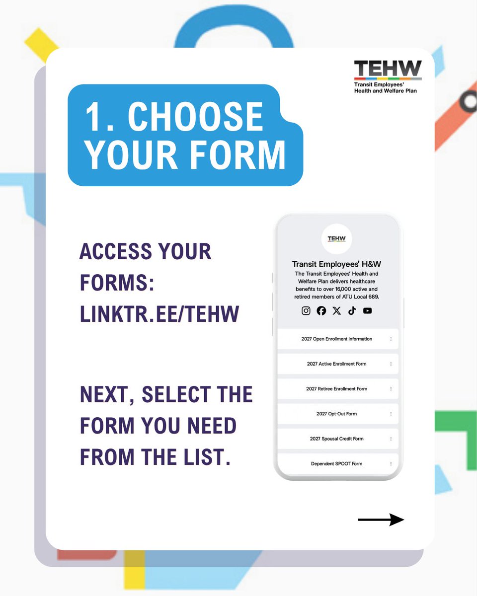 TEHWOfficial's tweet photo. 2027 Open Enrollment is coming!

Making benefit changes this year? You don’t have to come into the TEHW office! Digital enrollment forms are now available, in addition to paper forms.

📲 Access forms: https://t.co/YvsDtFTZTH
📅 Oct. 19–Nov. 6, 2026 https://t.co/FGyQZFA1OR