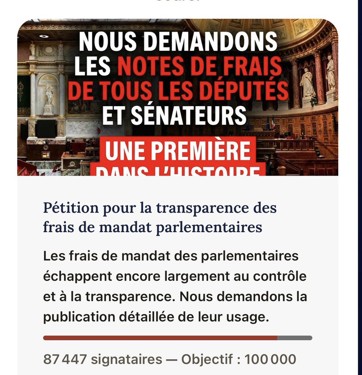 Koookaille's tweet photo. @MaryMbois À cette heure … 87 447 signataires 😊😊😊 https://t.co/UuSAq8jp1d